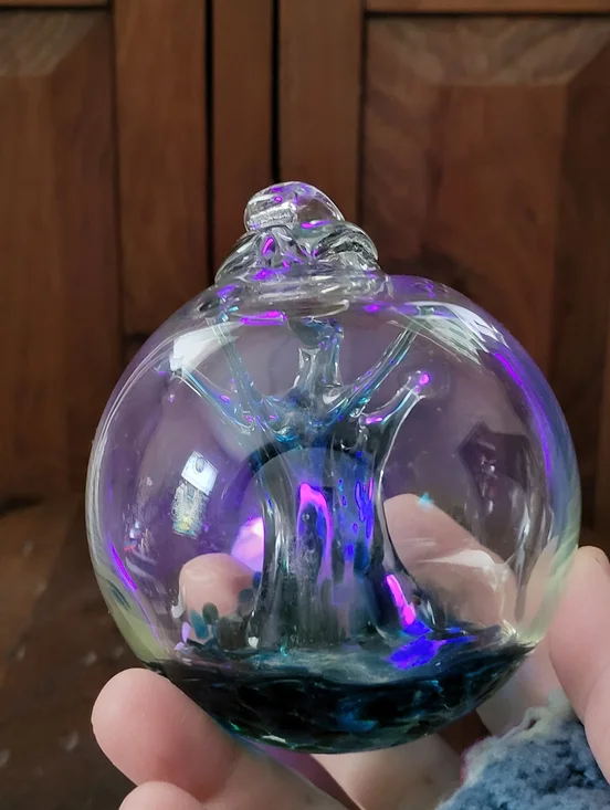 Handblown Glass Tree Of Life Orb - Picture 15 of 16